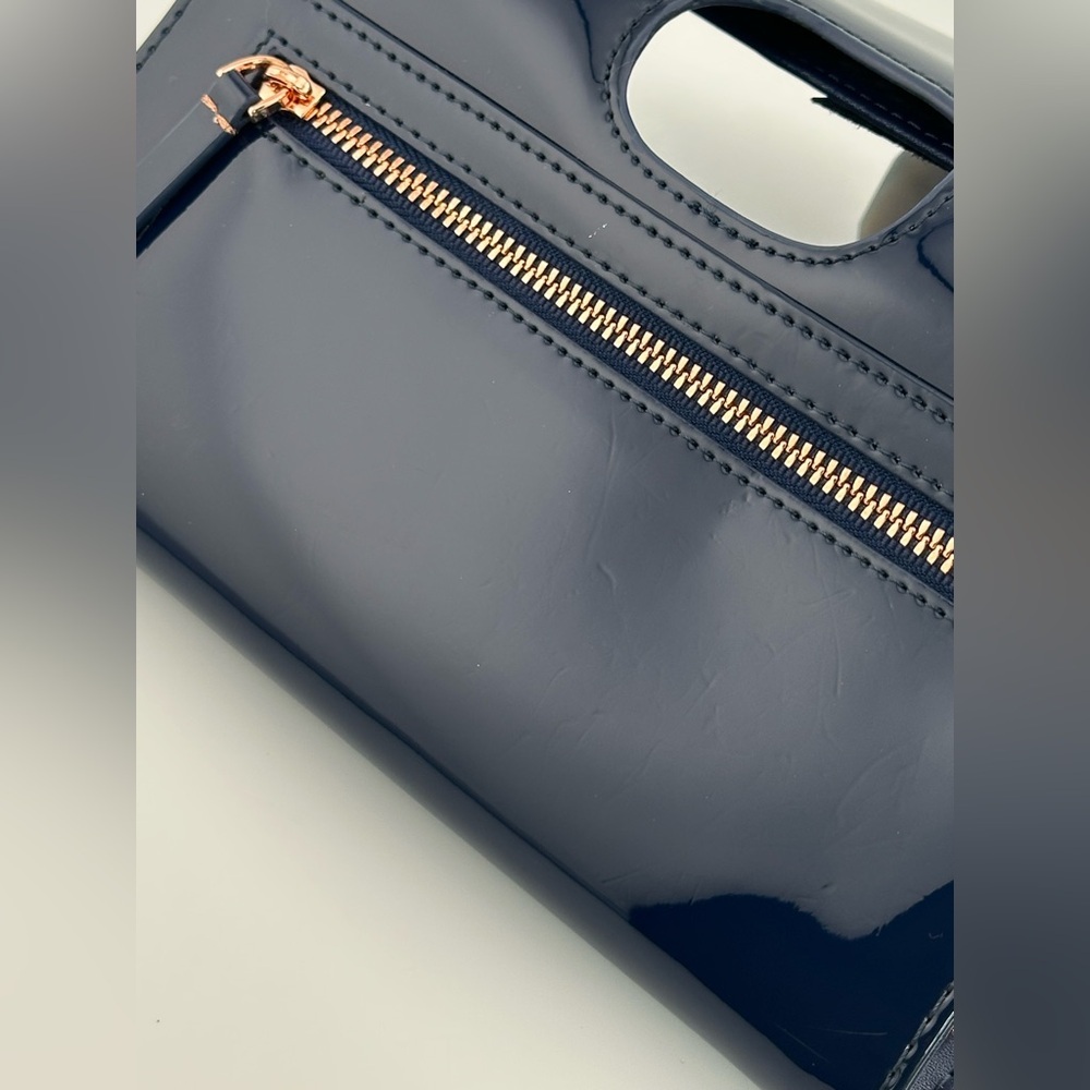 Ted Baker Navy Patent Leather Clutch Wallet - Picture 12 of 16